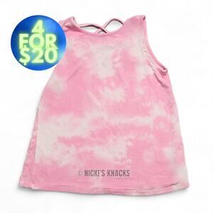4/$20 - Bixby Nomad Girls Pink & White Tie Dye Tank Top Size S 6/7
